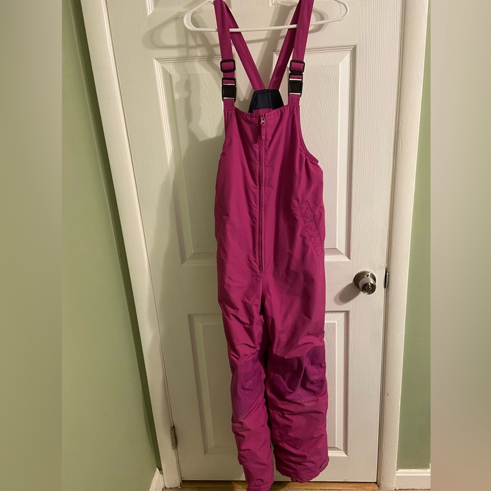 Lands' End Kids Magenta Overalls snow pants